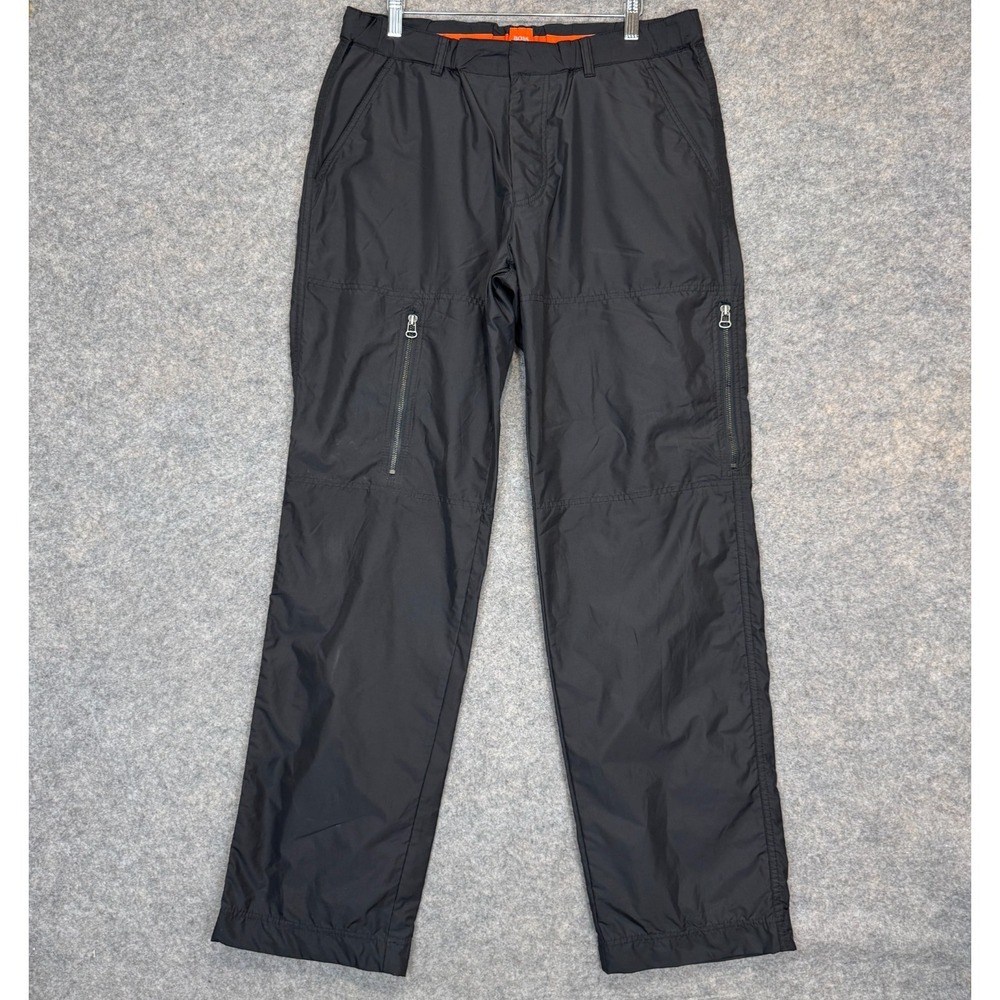 Hugo Boss Risy2 Windbreaker Pants Mens 50 US 34 Black Lined Zip Italy